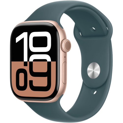 Смарт-часы Apple Watch Series 10 42mm Rose Gold Aluminum Case with Lake Green Sport Band M/L
