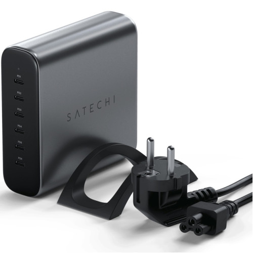 Сетевое зарядное устройство Satechi 200W USB-C 6-Port PD GaN Charger Space Gray