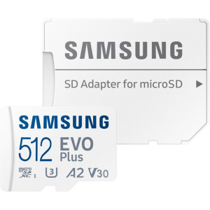 Карта памяти Samsung EVO Plus 512GB MicroSDXC Class 10/UHS-I U3 (MB-MC512SA)