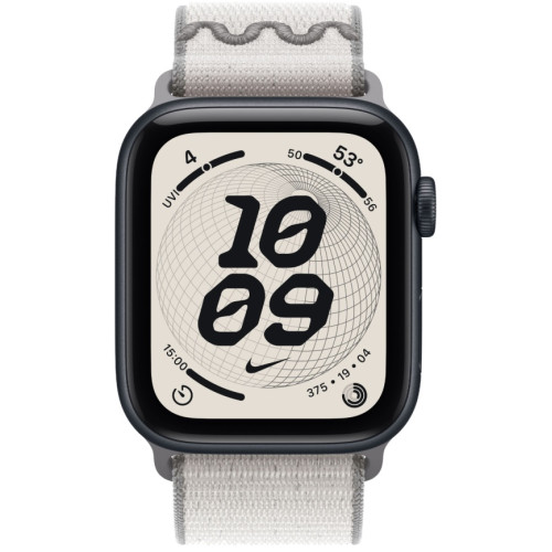 Смарт-часы Apple Watch SE (2025) 44mm Midnight Aluminum Case with Veiled Grey Nike Sport Loop