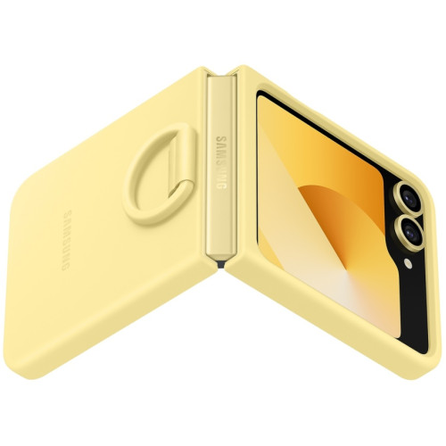 Чехол Samsung Silicone Case with Ring для Galaxy Z Flip6 Yellow