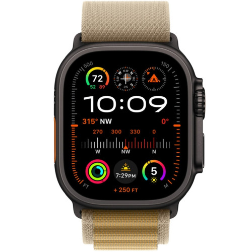 Смарт-часы Apple Watch Ultra 2 (2024) 49mm Black Titanium Case with Tan Alpine Loop L