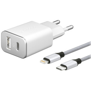 Сетевое зарядное устройство Deppa 18W USB-A/USB-C 11390 White