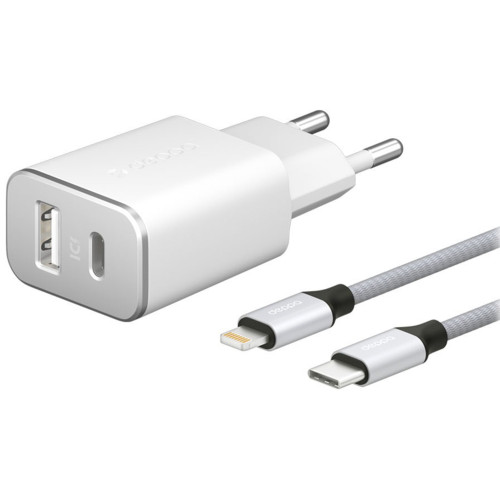 Сетевое зарядное устройство Deppa 18W USB-A/USB-C 11390 White