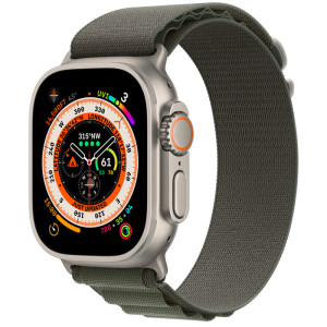 Смарт-часы Apple Watch Ultra GPS + Cellular 49mm Titanium Case with Green Alpine Loop M (MQF83)