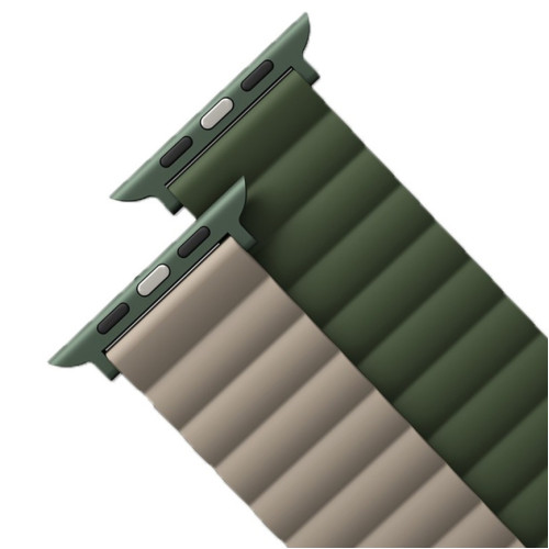 Ремешок Uniq Revix reversible Magnetic для Apple Watch 44/45/49 Green/Taupe