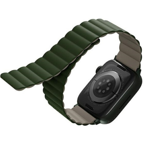 Ремешок Uniq Revix reversible Magnetic для Apple Watch 44/45/49 Green/Taupe