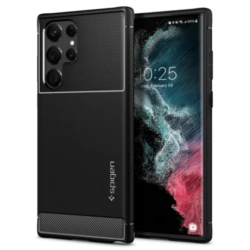 Чехол Spigen Rugged Armor Galaxy S22 Ultra (ACS03914) Matte Black