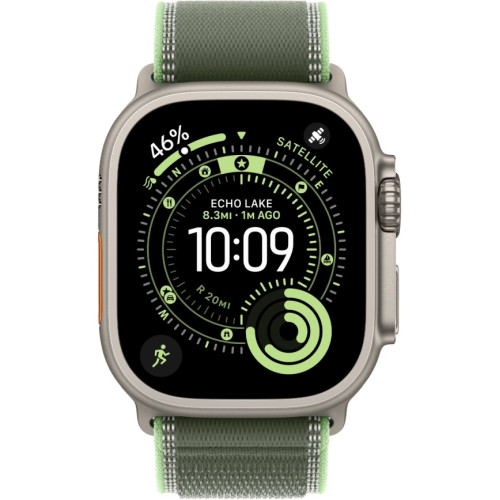 Смарт-часы Apple Watch Ultra 3 (2025) 49mm Natural Titanium Case with Green/Neon Trail Loop M/L