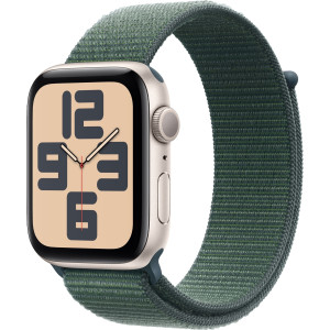 Смарт-часы Apple Watch SE (2024) 40mm Starlight Aluminium Case with Lake Green Sport Loop (MXEH3)