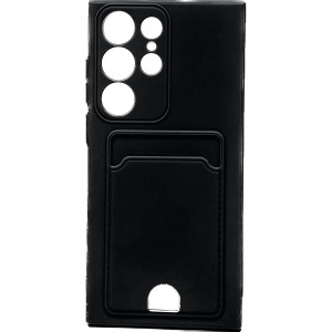 Чехол Silicone для Galaxy S23 Ultra c вырезом для карт Black