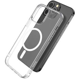 Силиконовый чехол Hoco MagSafe для iPhone 15 Pro Max Transparent