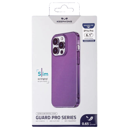 Чехол прозрачный Keephone для iPhone 14 Pro Guard Pro Series Violet Crystal Clear