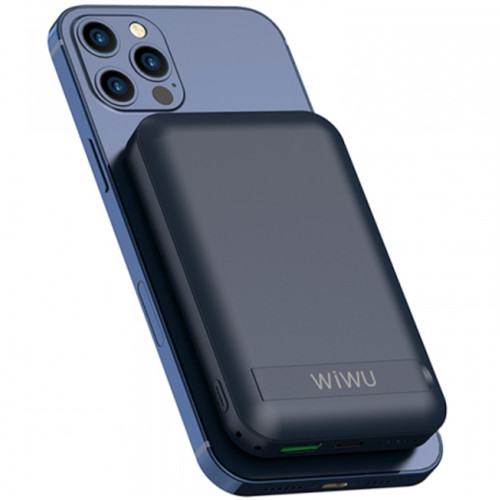 Внешний аккумулятор WiWU Snap Cube Magsafe Wireless Charge SC 10000 mAh Blue