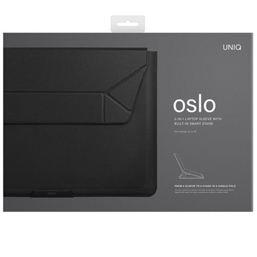 Чехол-подставка Uniq OSLO Laptop Sleeve для ноутбуков 14 Jet Black