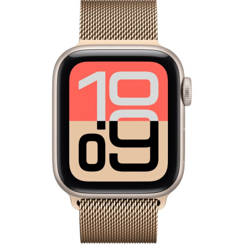 Смарт-часы Apple Watch SE (2025) 44mm Starlight Aluminum Case with Gold Milanese Loop