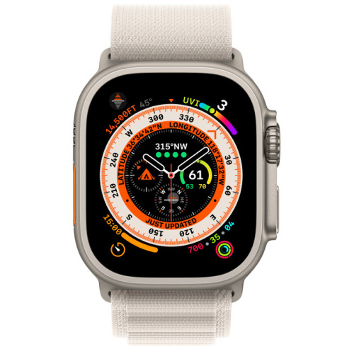 Смарт-часы Apple Watch Ultra GPS + Cellular 49mm Titanium Case with Starlight Alpine Loop S (MQFA3)