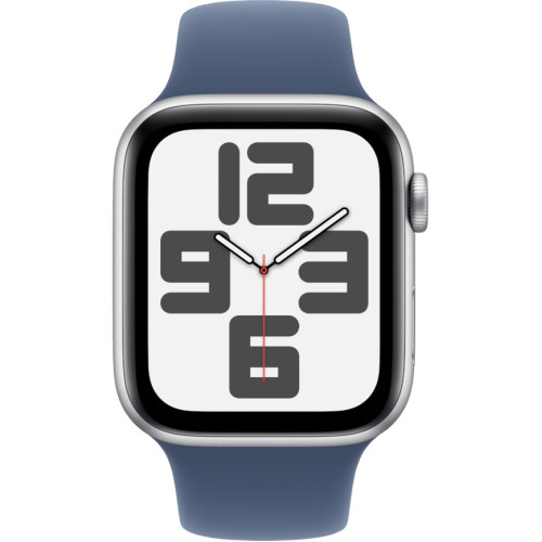 Смарт-часы Apple Watch SE (2024) 44mm Silver Aluminium Case with Denim Sport Band S/M (MXEQ3)