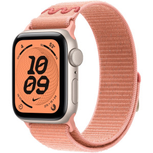 Смарт-часы Apple Watch SE (2025) 40mm Starlight Aluminum Case with Alpenglow Pink Nike Sport Loop