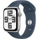 Смарт-часы Apple Watch SE (2023) 44mm Silver Aluminium Case with Storm Blue Sport Band S/M (MREC3)