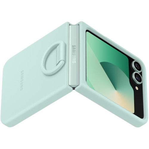 Чехол Samsung Silicone Case with Ring для Galaxy Z Flip6 Mint Green