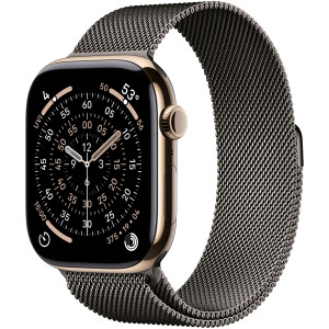 Смарт-часы Apple Watch Series 11 42mm Gold Titanium Case with Slate Milanese Loop