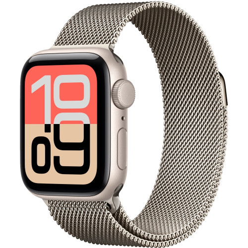 Смарт-часы Apple Watch SE (2025) 40mm Starlight Aluminum Case with Natural Milanese Loop