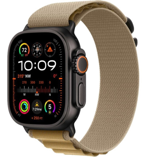 Смарт-часы Apple Watch Ultra 2 (2024) 49mm Black Titanium Case with Tan Alpine Loop S