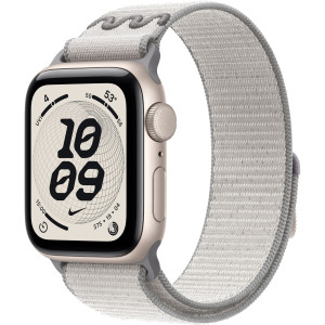 Смарт-часы Apple Watch SE (2025) 44mm Starlight Aluminum Case with Veiled Grey Nike Sport Loop