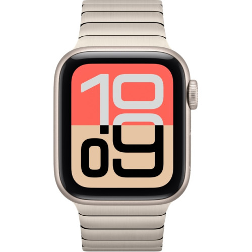 Смарт-часы Apple Watch SE (2025) 44mm Starlight Aluminum Case with Natural Link Bracelet