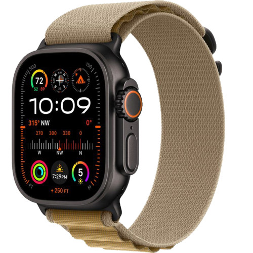 Смарт-часы Apple Watch Ultra 2 (2024) 49mm Black Titanium Case with Tan Alpine Loop L