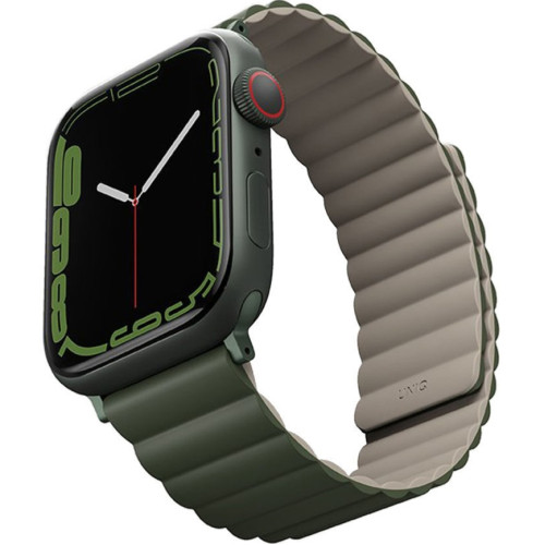 Ремешок Uniq Revix reversible Magnetic для Apple Watch 44/45/49 Green/Taupe