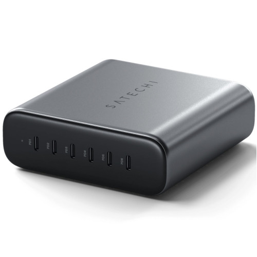 Сетевое зарядное устройство Satechi 200W USB-C 6-Port PD GaN Charger Space Gray