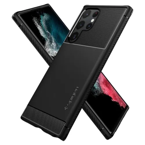 Чехол Spigen Rugged Armor Galaxy S22 Ultra (ACS03914) Matte Black