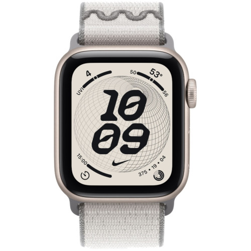 Смарт-часы Apple Watch SE (2025) 40mm Starlight Aluminum Case with Veiled Grey Nike Sport Loop