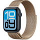 Смарт-часы Apple Watch SE (2025) 40mm Midnight Aluminum Case with Gold Milanese Loop
