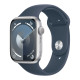 Смарт-часы Apple Watch Series 9 41mm Silver Aluminum Case with Storm Blue Sport Band S/M (MR903)