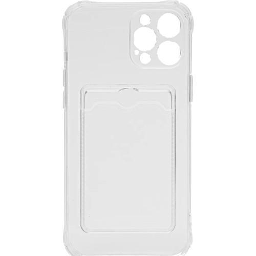 Силиконовый чехол Silicone для iPhone 15 Pro Max (с вырезом для карт) Clear