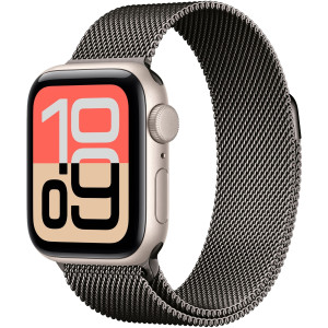 Смарт-часы Apple Watch SE (2025) 40mm Starlight Aluminum Case with Slate Milanese Loop