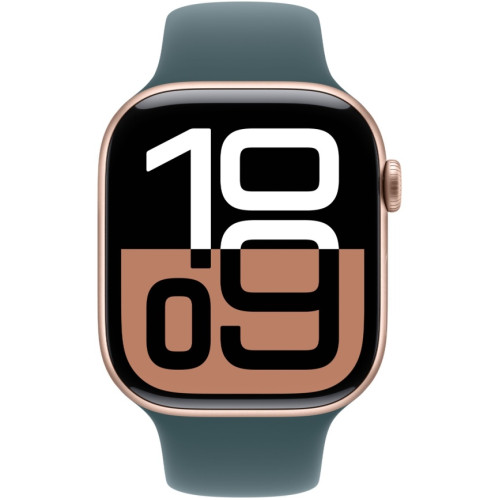 Смарт-часы Apple Watch Series 10 42mm Rose Gold Aluminum Case with Lake Green Sport Band M/L