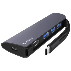 Хаб Deppa USB-C 5 в 1 (73125) Space Gray