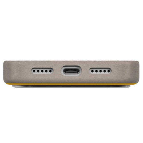 Чехол Uniq Lyden DS Dual-Tone Premium Leatherette Case with MagClick для iPhone 17 Pro Canary Yellow/Flint Gray